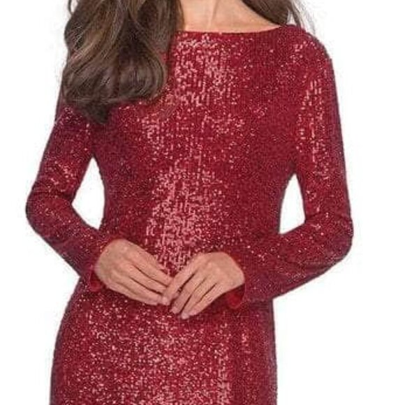 NWT La Femme 28194 Prom Dress Red Size 10 - Picture 3 of 7